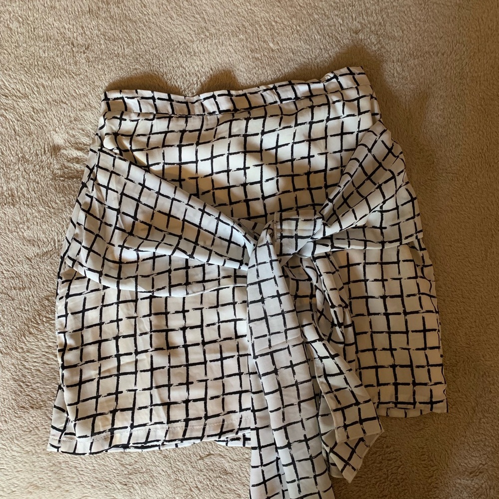 Wrap tie mini skirt